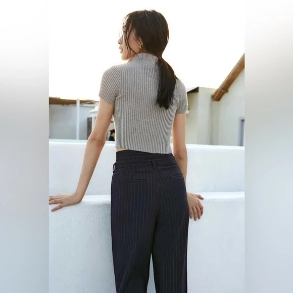 J.ING Navy Pinstripe Wide-Leg Pants - Brand New with Tags - Picture 5 of 10